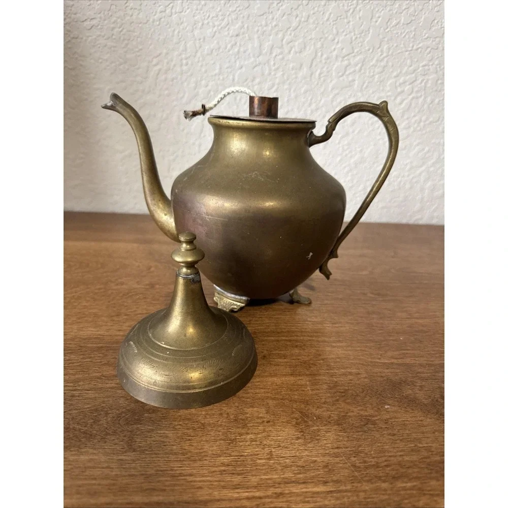 Vintage Cespedes Brass Kettle With Decorative Feet Cooper Wick Chile